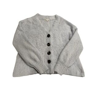 Willow & Clay Eyelash Gray Chunky Cardigan Size Small